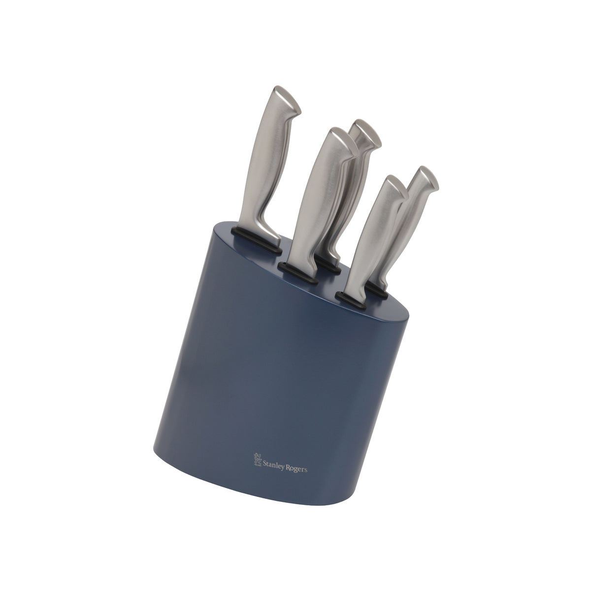 SR41419 Stanley Rogers Modern Steel Metallic Baltic Blue 6pc Knife Block Set Tomkin Australia Hospitality Supplies