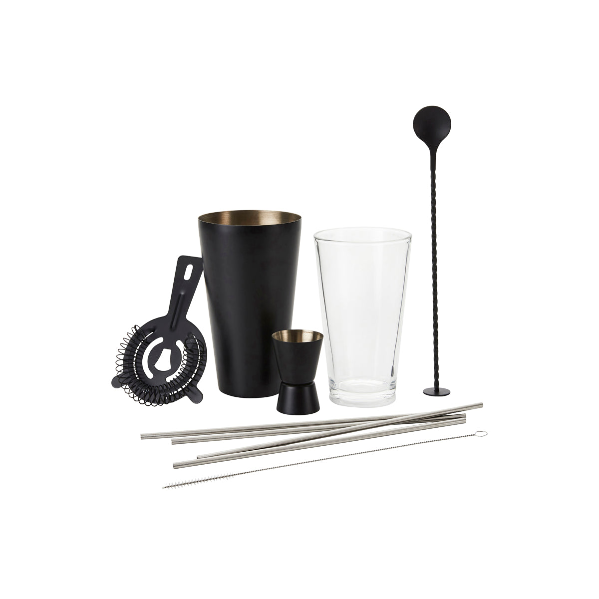SR44080 Stanley Rogers Cocktail Set 10pce Matte Black  Tomkin Australia Hospitality Supplies