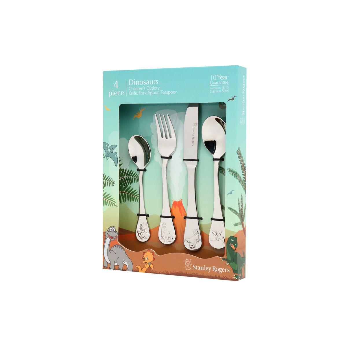 SR50744 Stanley Rogers Childrens Cutlery Dinosaurs 4pc Set Tomkin Australia Hospitality Supplies