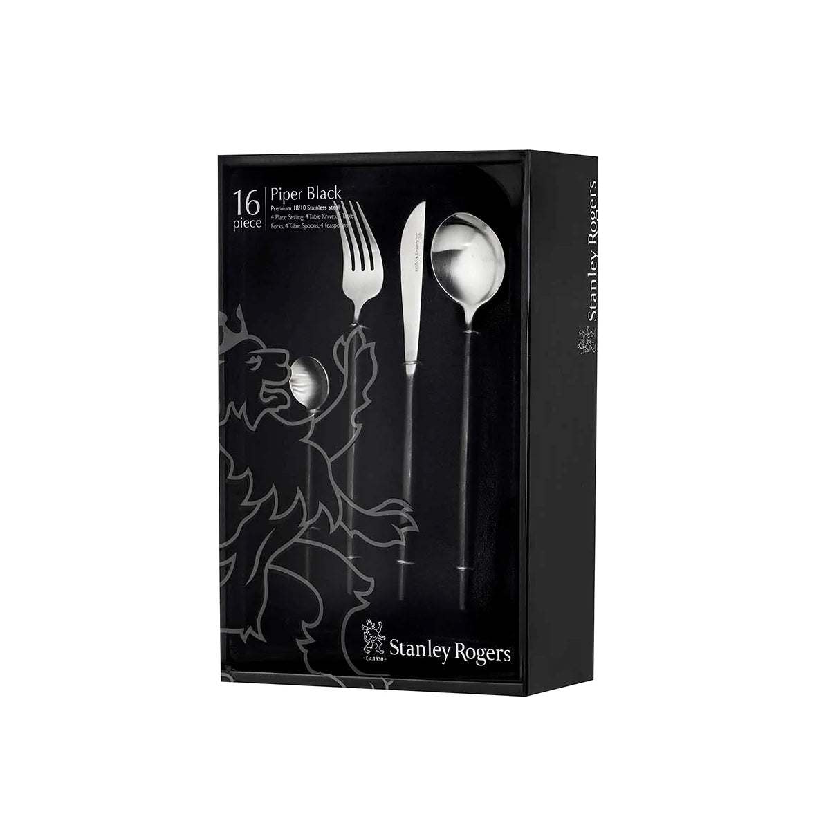 Piper Black 16pc Cutlery Set