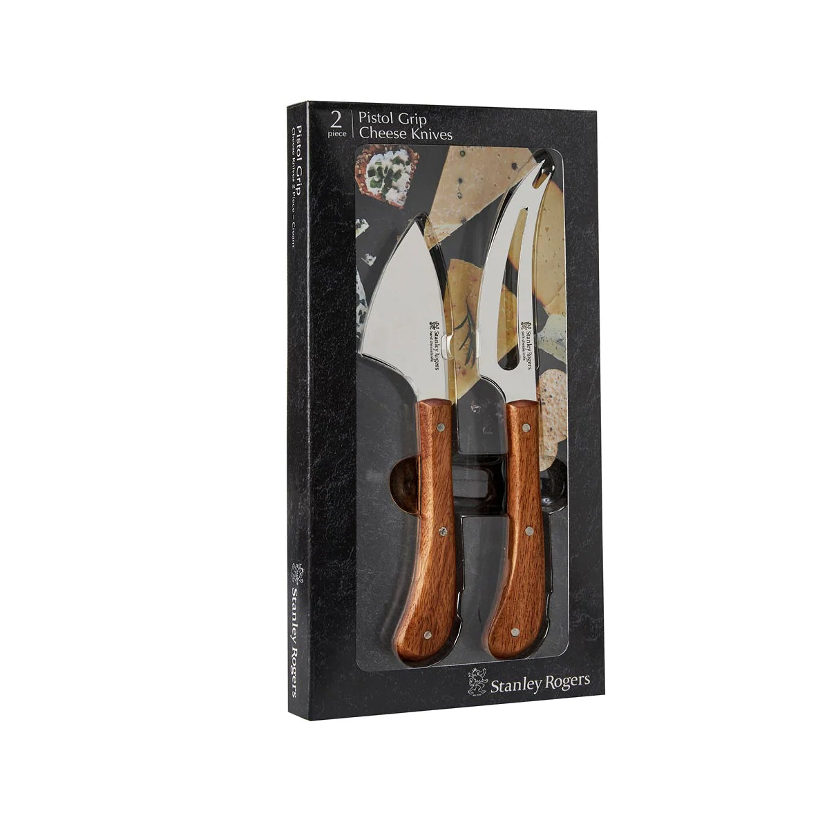 Pistol Grip Acacia Cheese 2pc Set