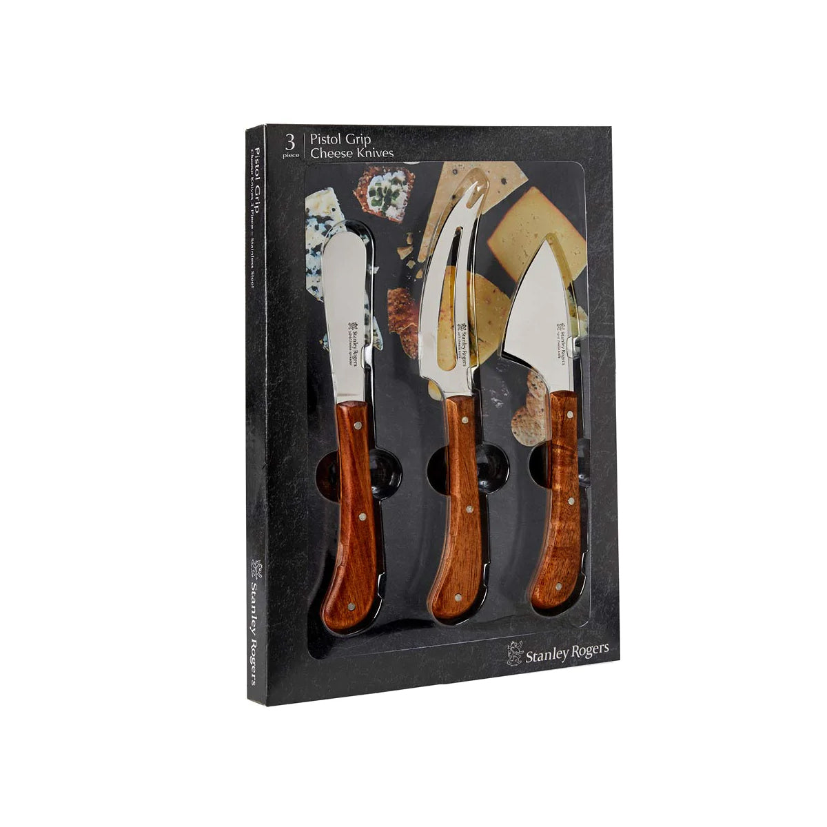 Pistol Grip Acacia Cheese 3pc Set