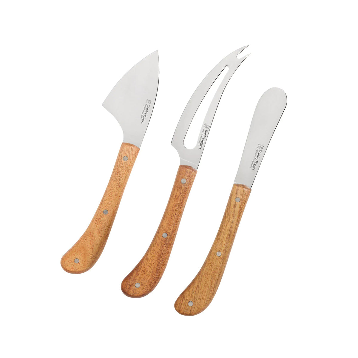 Pistol Grip Acacia Cheese 3pc Set