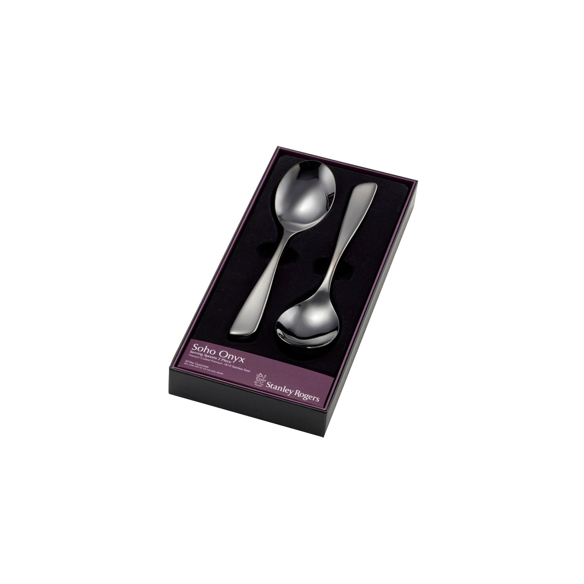 SR50842 Stanley Rogers Soho Onyx 2pc Serving Spoons Tomkin Australia Hospitality Supplies