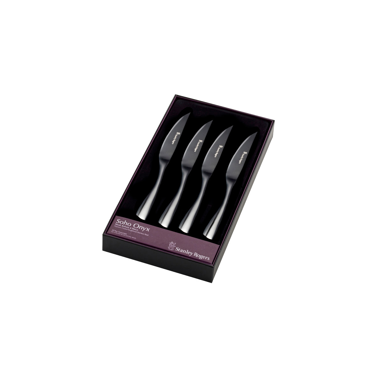 SR50843 Stanley Rogers Soho Onyx 4pc Steak Knives   Tomkin Australia Hospitality Supplies