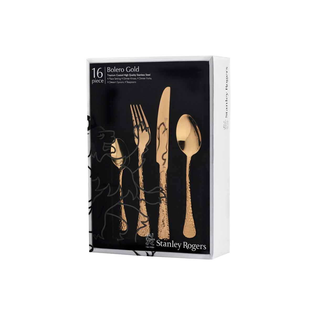 SR50858 Stanley Rogers Bolero Gold 16pc Cutlery Set Tomkin Australia Hospitality Supplies