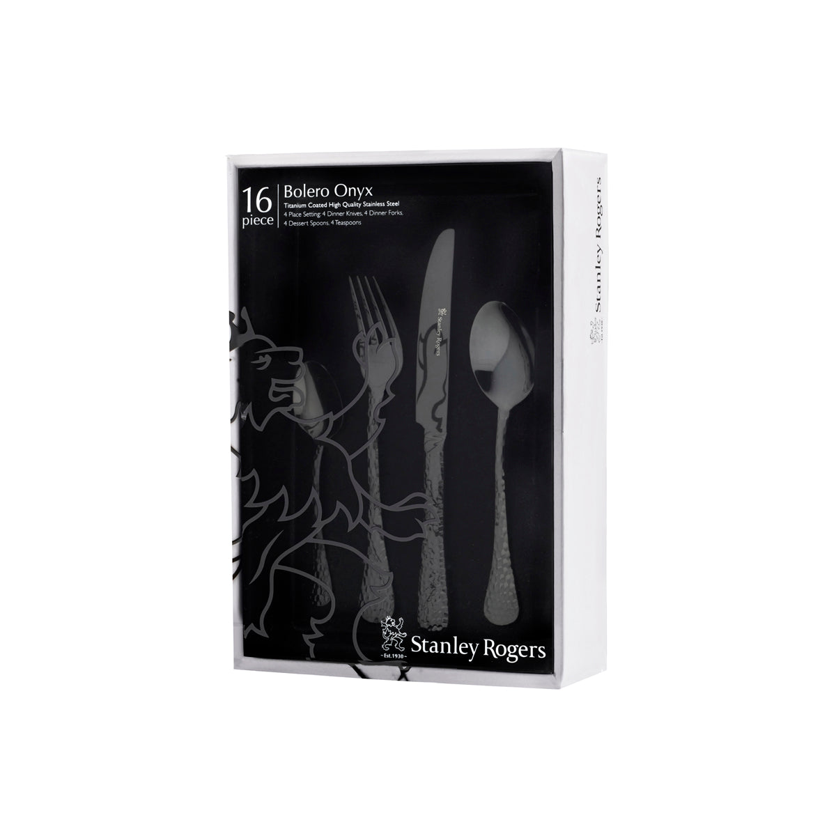 SR50859 Stanley Rogers Bolero Onyx 16pc Cutlery Set Tomkin Australia Hospitality Supplies