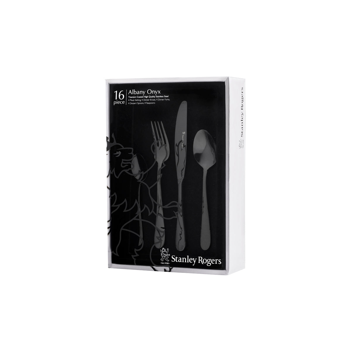 SR50863 Stanley Rogers Albany Onyx 16pc Cutlery Set Tomkin Australia Hospitality Supplies