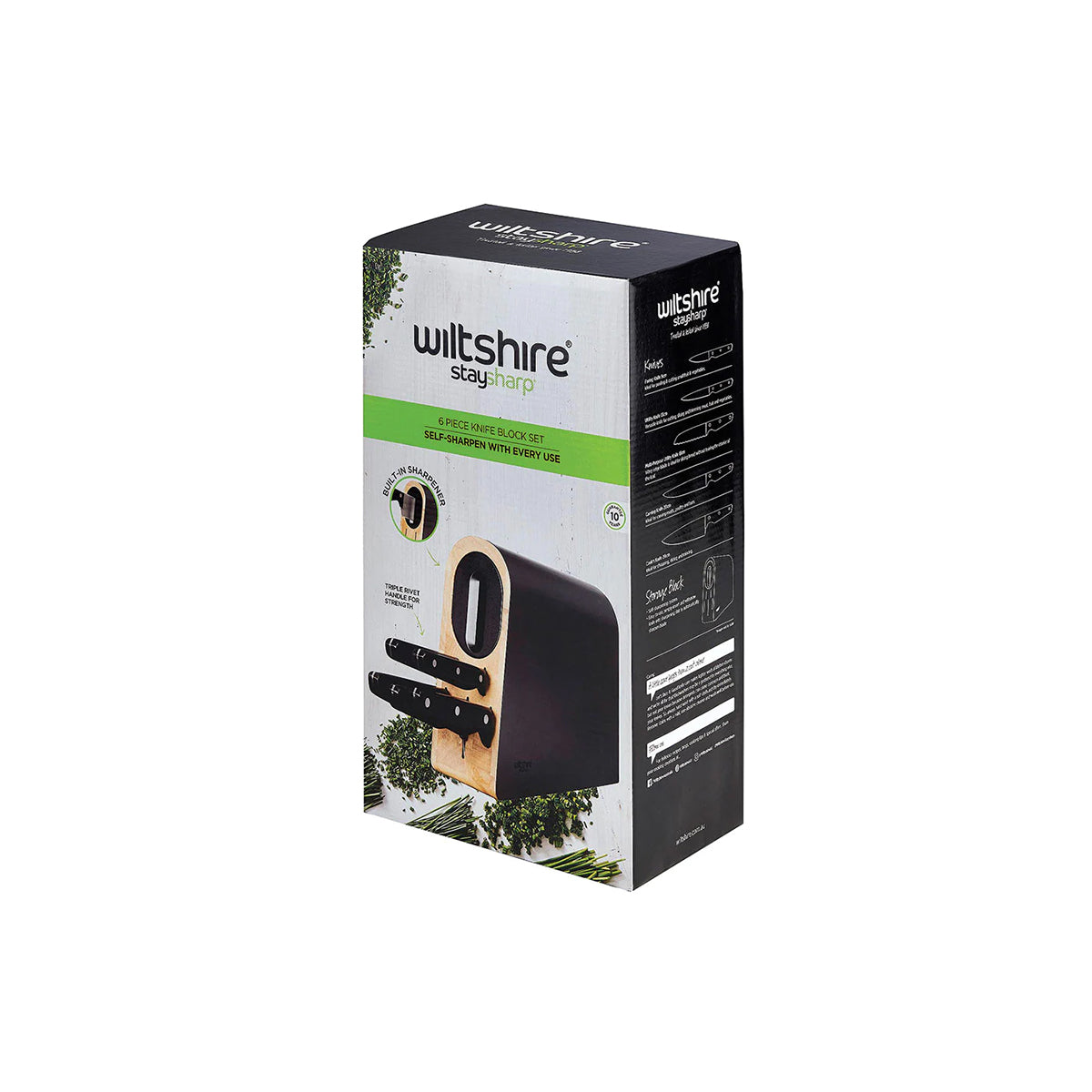 WILTSHIRE Staysharp Triple Riveted 6pc Block Set | Tomkin Australia