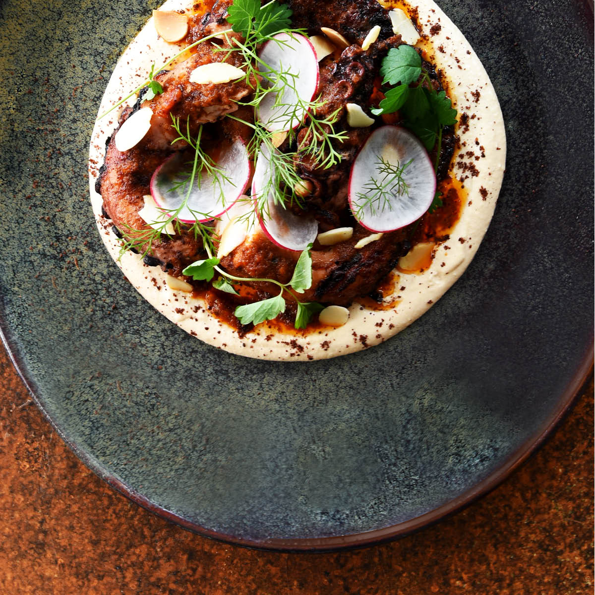 98814 Tablekraft Artistica Reactive Brown Round Tapas Dish 140mm Tomkin Australia Hospitality Supplies