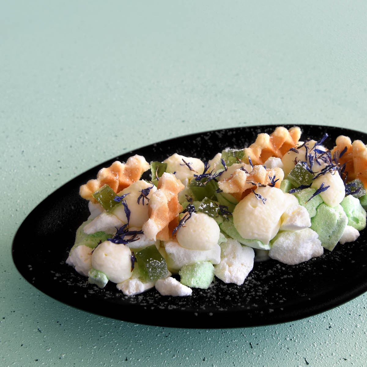 909570 Tablekraft Black Triangular Bowl 115mm Tomkin Australia Hospitality Supplies