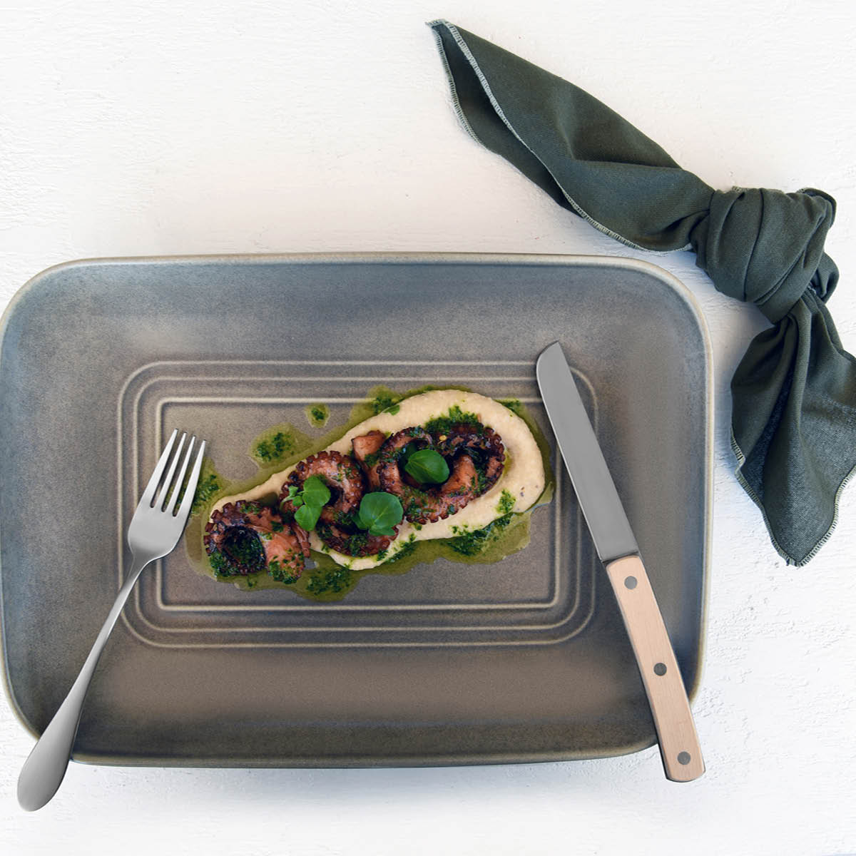 Urban Loft Frost Grey Rectangular Server 365x270mm