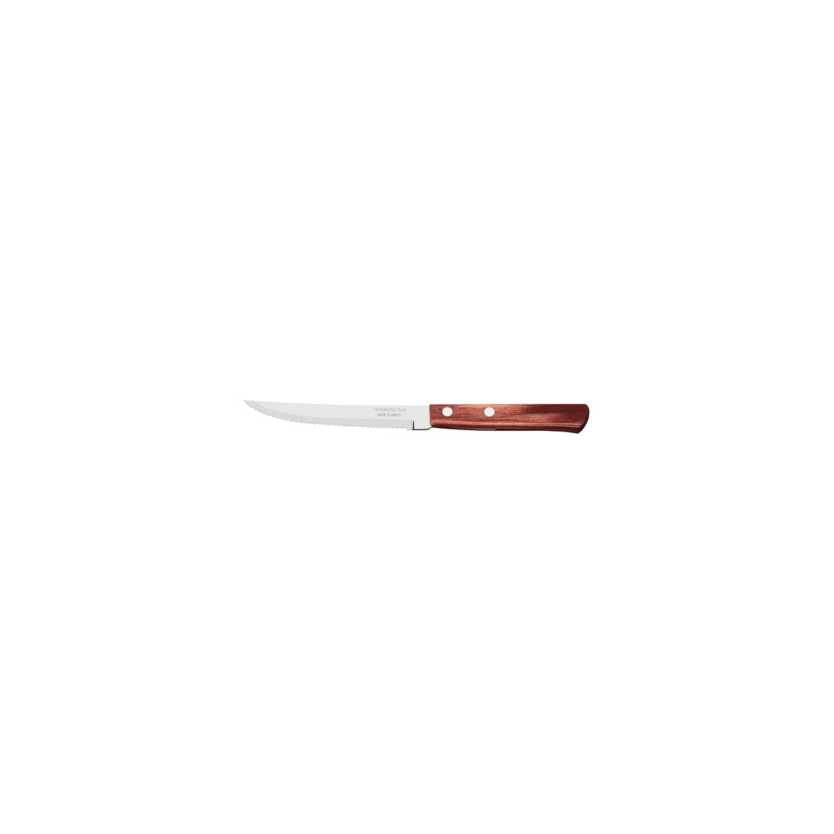 TM21100/475 Tramontina Churrasco Steak Knife Serrated Narrow Blade with Polywood Handle Red 127mm Tomkin Australia Hospitality Supplies
