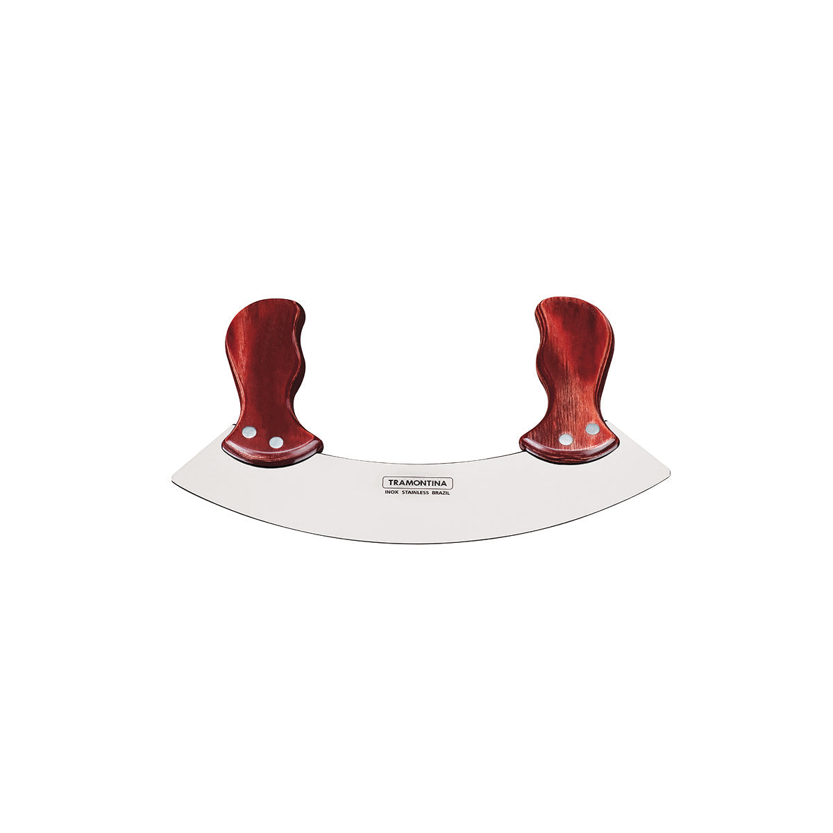 TM21147/170 Tramontina  Mezzaluna Polywood Mincing Knife Red Red 250mm Tomkin Australia Hospitality Supplies