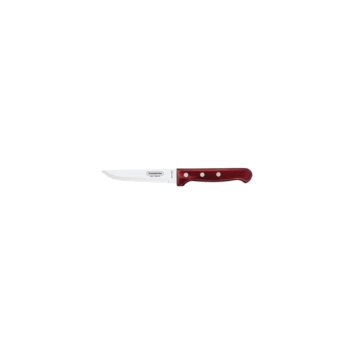 TM21413/075 Tramontina Churrasco Steak Knife Gaucho with Polywood Handle Red 127mm Tomkin Australia Hospitality Supplies
