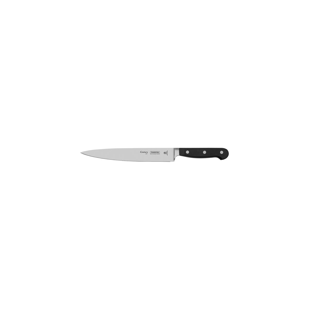 TM24010/008 Tramontina Century Carving Knife Curved Blade with Forged Handle Black 203mm Tomkin Australia Hospitality Supplies