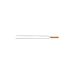 Heavy Duty Duel Prong Stainless Steel Skewer Wood Handle 750mm