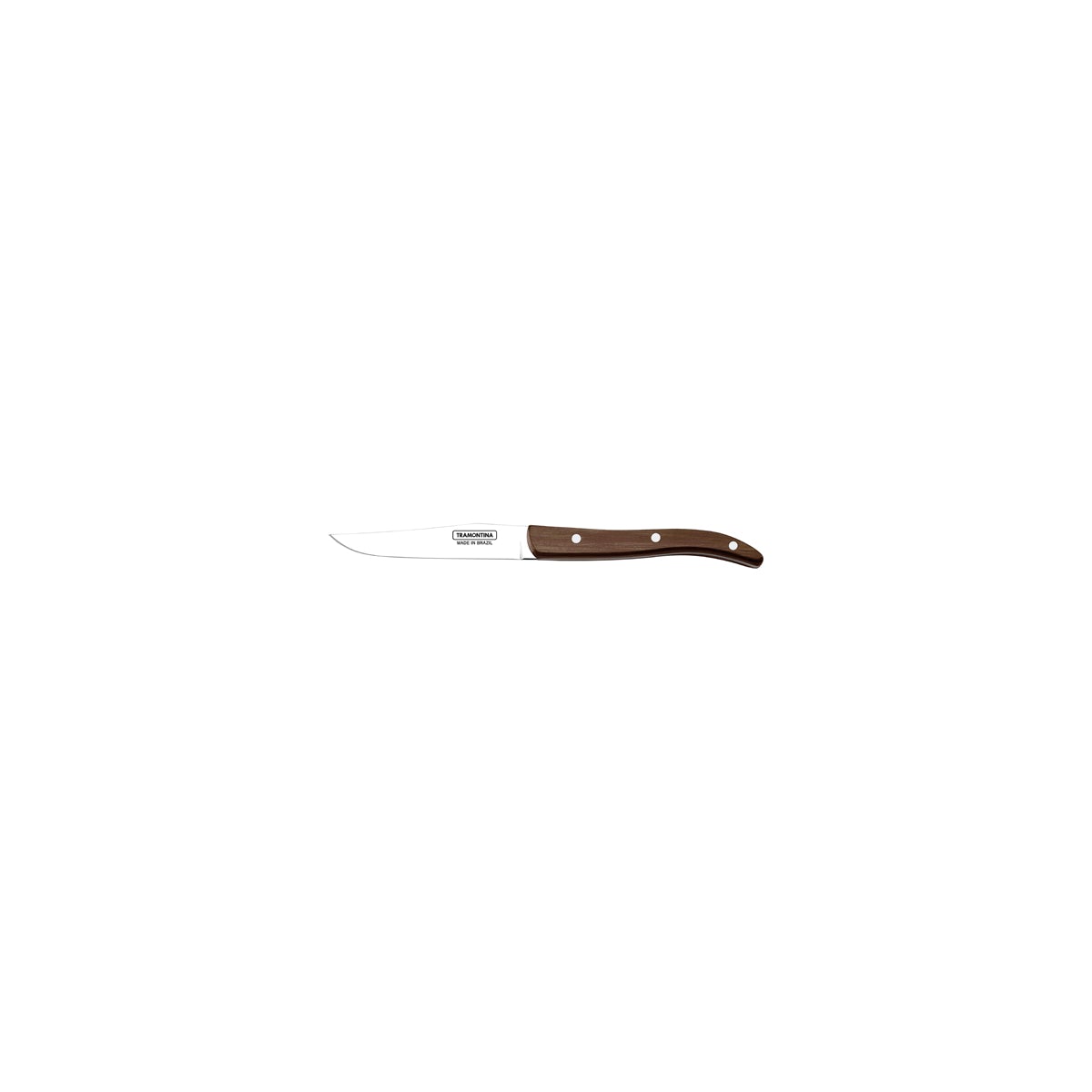 TM29810/145 Tramontina Churrasco Steak Knife Straight Narrow Blade with Polywood Handle Brown 102mm Tomkin Australia Hospitality Supplies