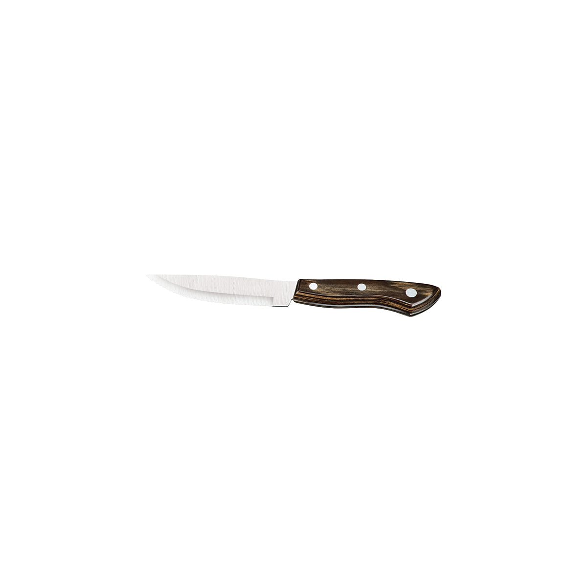TM38299/008 Tramontina Churrasco Gramado Steak Knife Jumbo Straight Blade with Polywood Handle Brown 127mm With Reverse Logo Tomkin Australia Hospitality Supplies