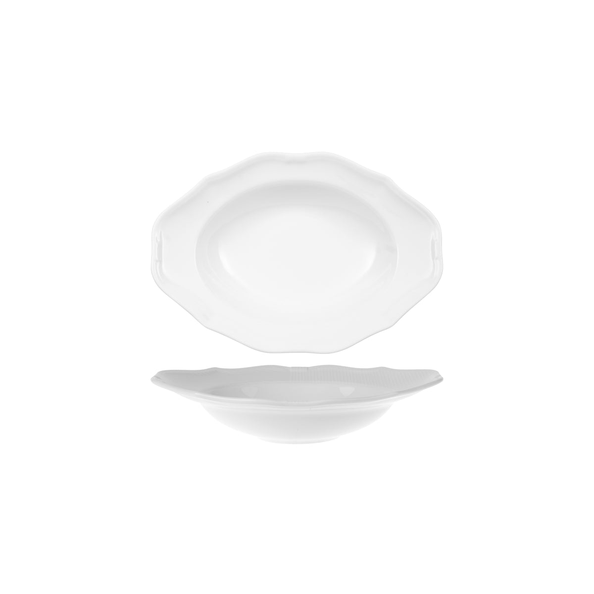 VB16-3318-2761 Villeroy And Boch Villeroy And Boch La Scala White Oval Deep Plate Wide Rim 290x210mm / 570ml Tomkin Australia Hospitality Supplies