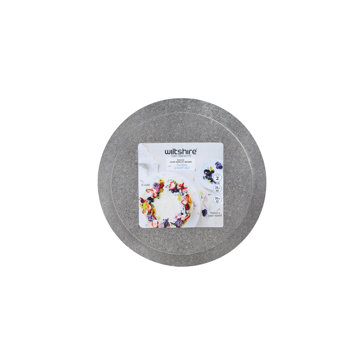 WLT40090 WILTSHIRE Cake Boards Round Set Of 2 Tomkin Australia Hospitality Supplies