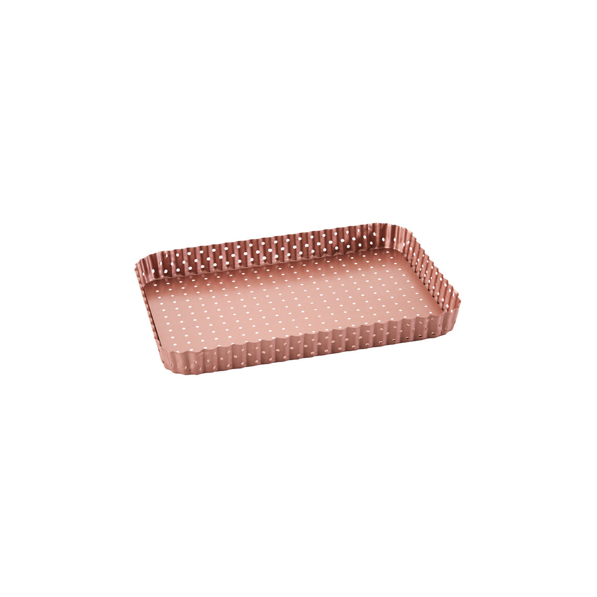 WLT40717 Wiltshire Rose Gold Perforated Rectangular Tart Pan 305x200mm Tomkin Australia Hospitality Supplies