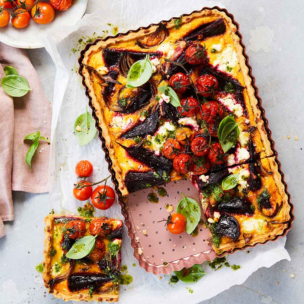 Rose Gold Perforated Rectangular Tart Pan 305x200mm