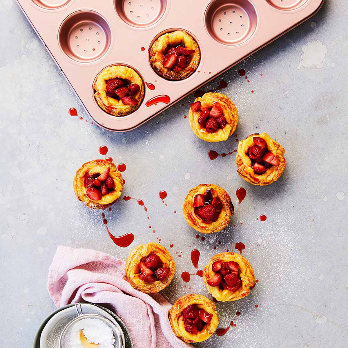 Rose Gold Perforated Mini Quiche / Tart Pan 12 Cup