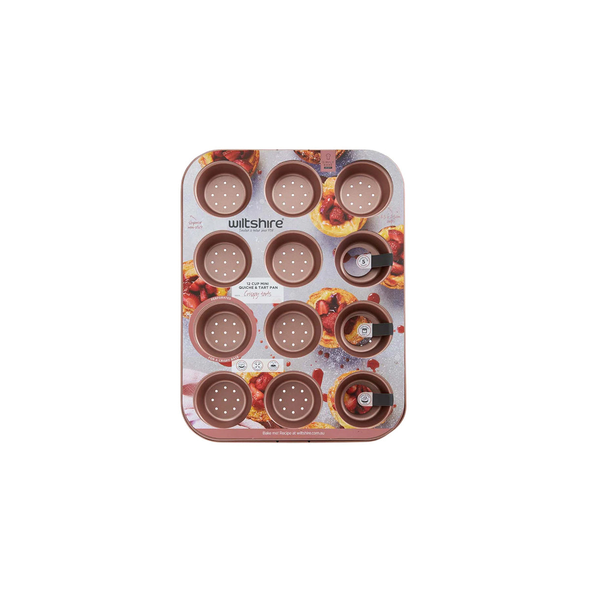 Rose Gold Perforated Mini Quiche / Tart Pan 12 Cup