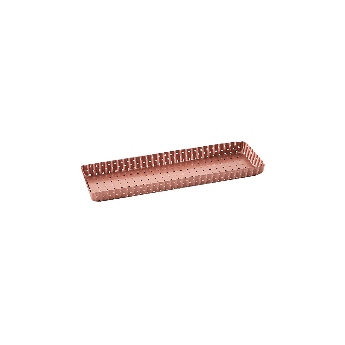 WLT40719 Wiltshire Rose Gold Perforated Rectangular Tart Pan 345x105mm Tomkin Australia Hospitality Supplies