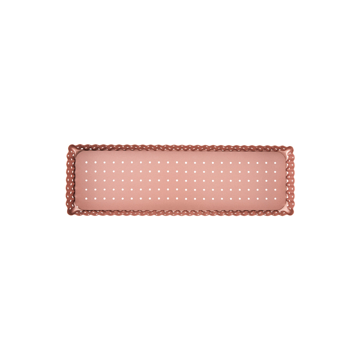 Rose Gold Perforated Rectangular Tart Pan 345x105mm