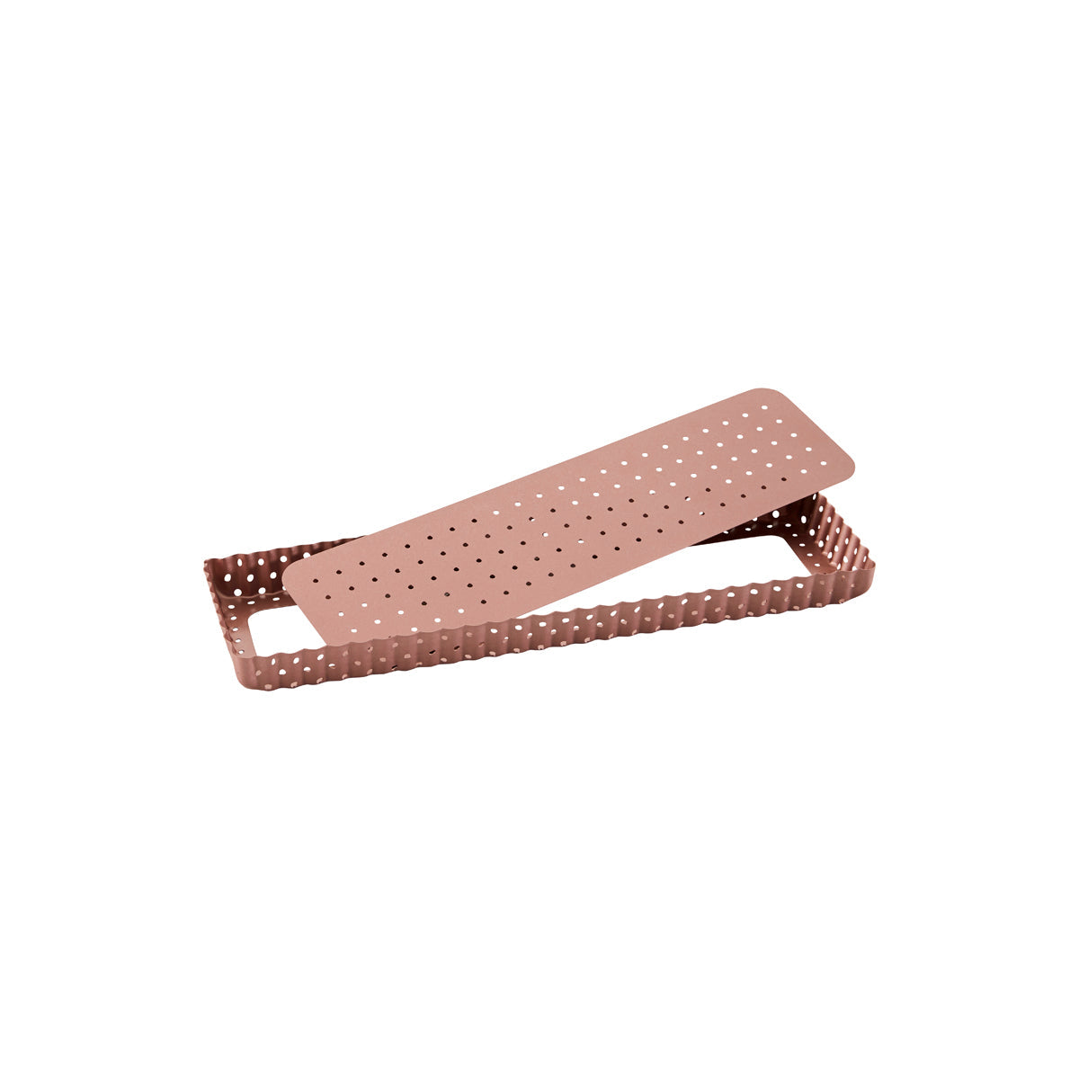 WLT40719 Wiltshire Rose Gold Perforated Rectangular Tart Pan 345x105mm Tomkin Australia Hospitality Supplies