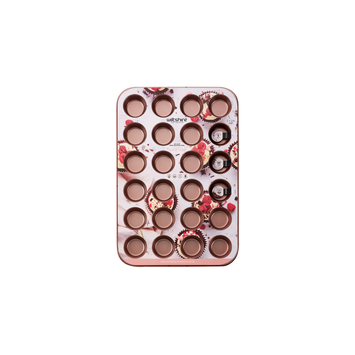 WLT40757 Wiltshire Rose Gold 24 Cup Muffin Pan  Tomkin Australia Hospitality Supplies