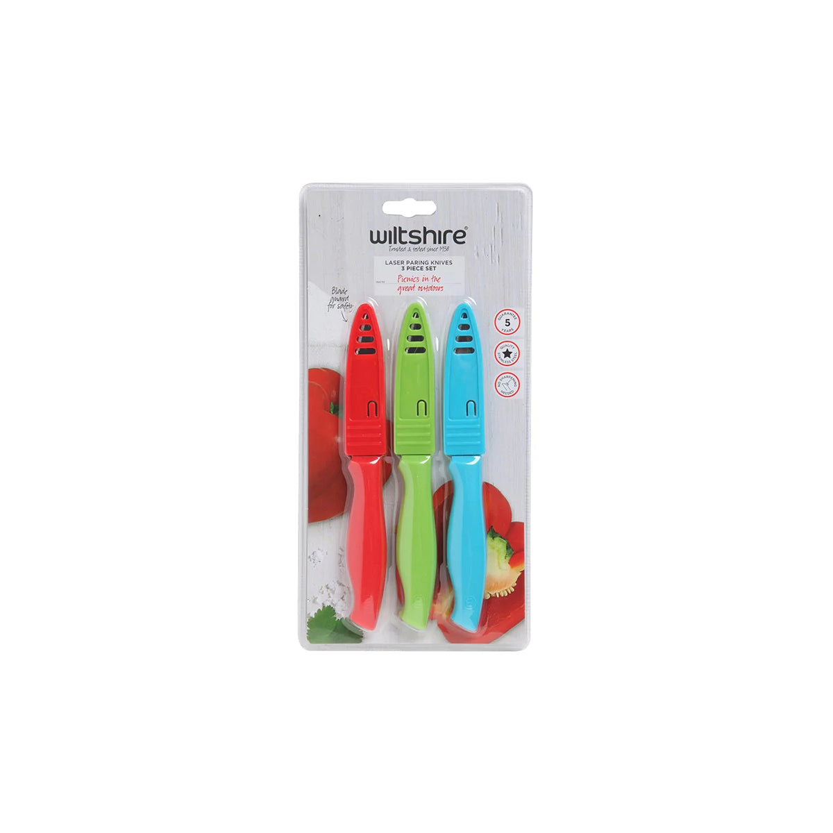 WILTSHIRE Laser Multi Purpose Knife Set With Sheath 3pc Tomkin Australia