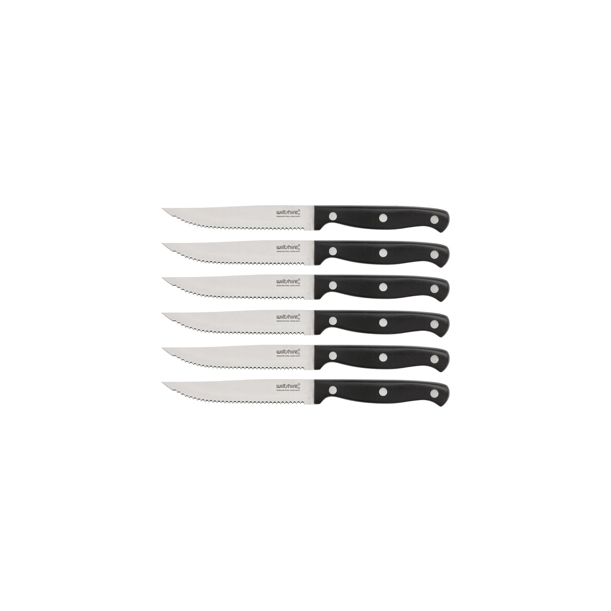 WLT41151 Wiltshire Triple Rivet Steak Knife Set 6pc Tomkin Australia Hospitality Supplies