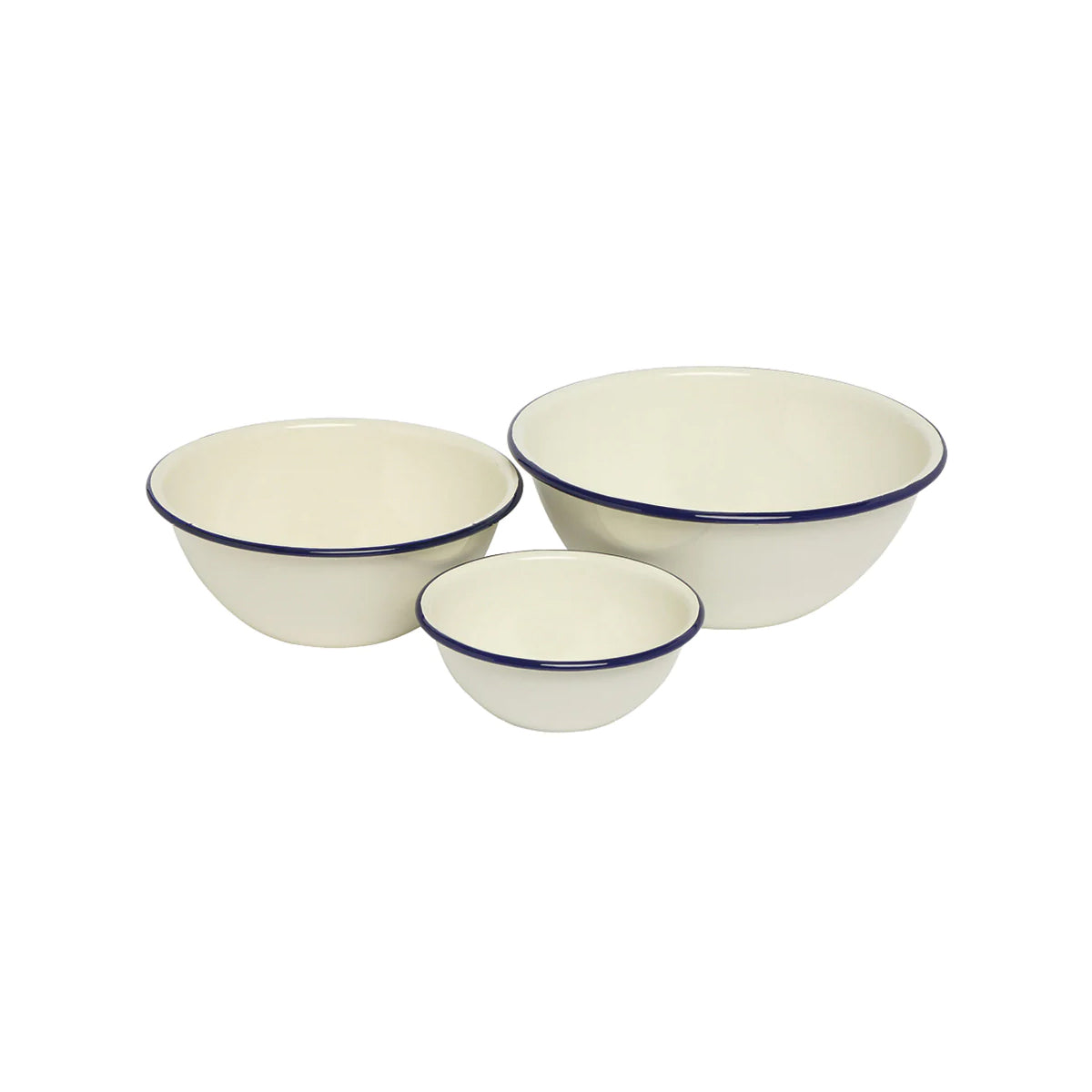 WLT43557 Wiltshire Enamel Mixing Bowl Blue Set 3 Tomkin Australia Hospitality Supplies