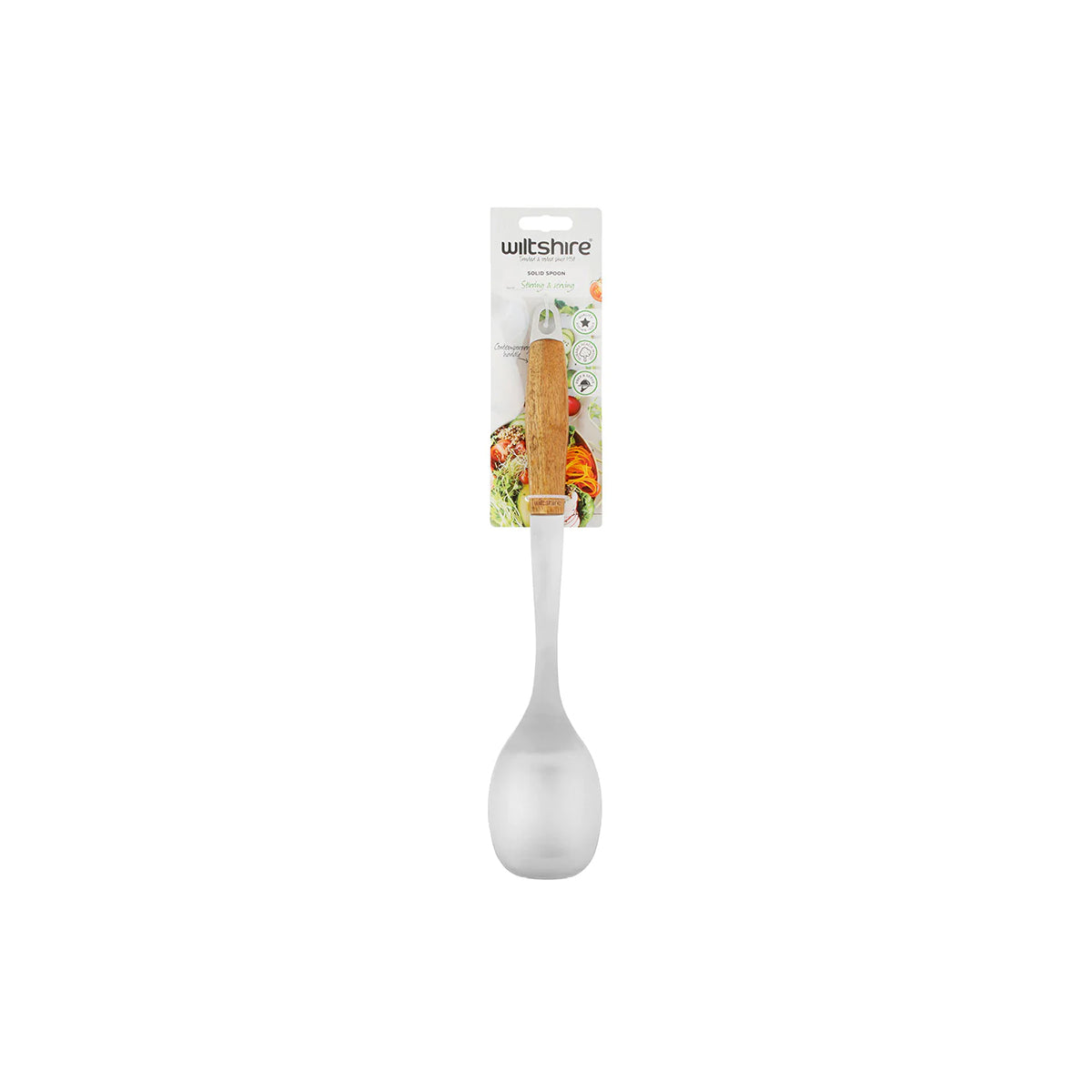 WLT43936 Wiltshire Wood Solid Spoon  Tomkin Australia Hospitality Supplies