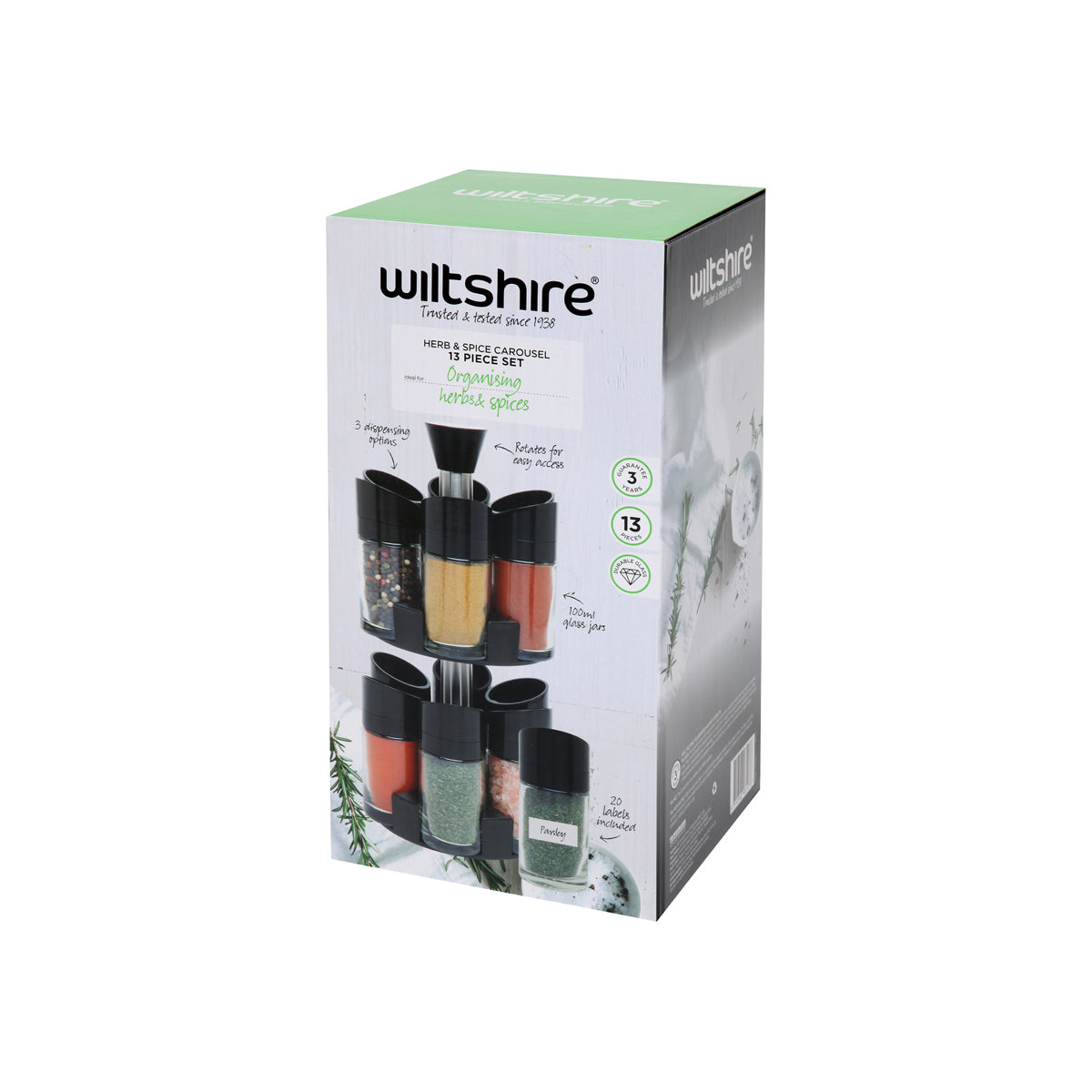 WLT48107 Wiltshire Herb & Spice Carousel 13pce Tomkin Australia Hospitality Supplies