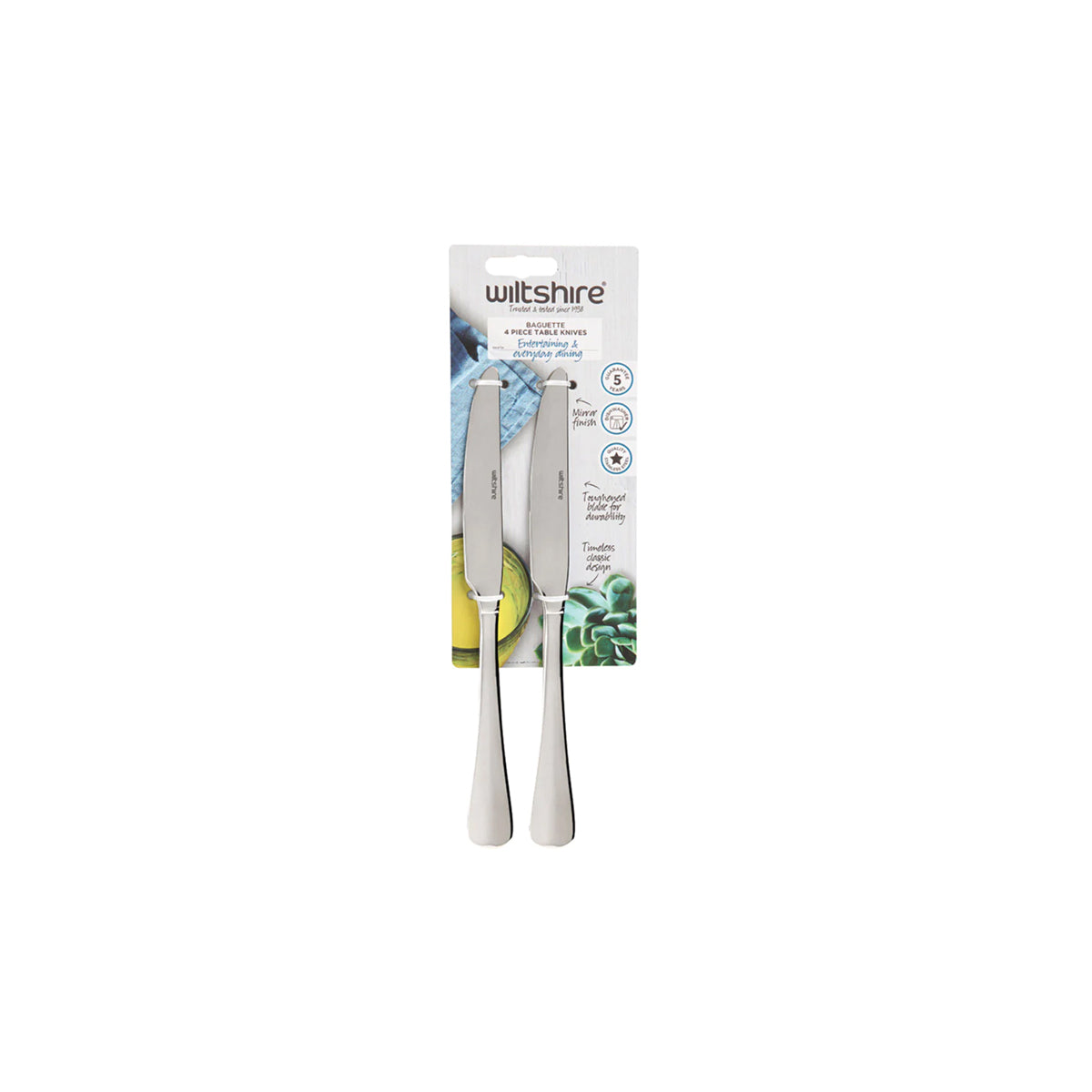WLT50571 Wiltshire Baguette Table Knife 4pc Tomkin Australia Hospitality Supplies