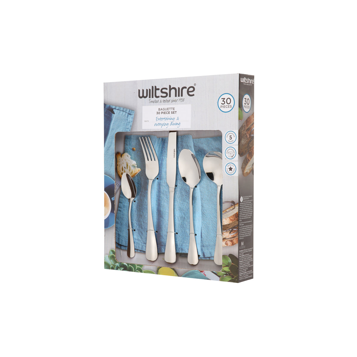 WLT50578 Wiltshire Baguette 30pc Cutlery Set Tomkin Australia Hospitality Supplies