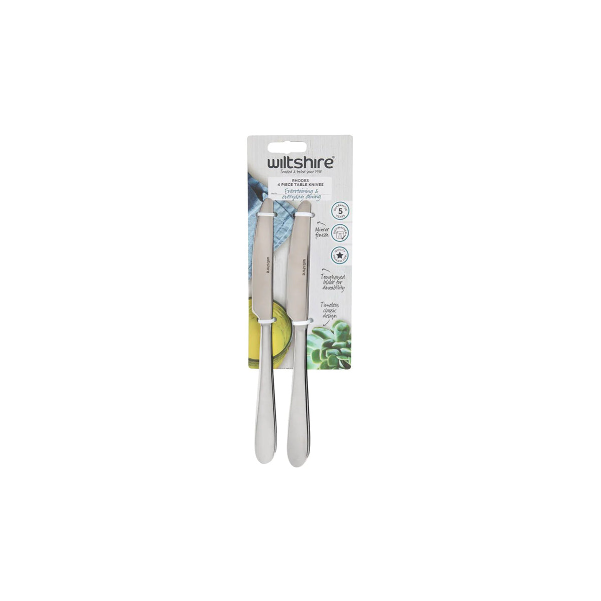 WLT50629 Wiltshire Rhodes Table Knife 4pc Tomkin Australia Hospitality Supplies