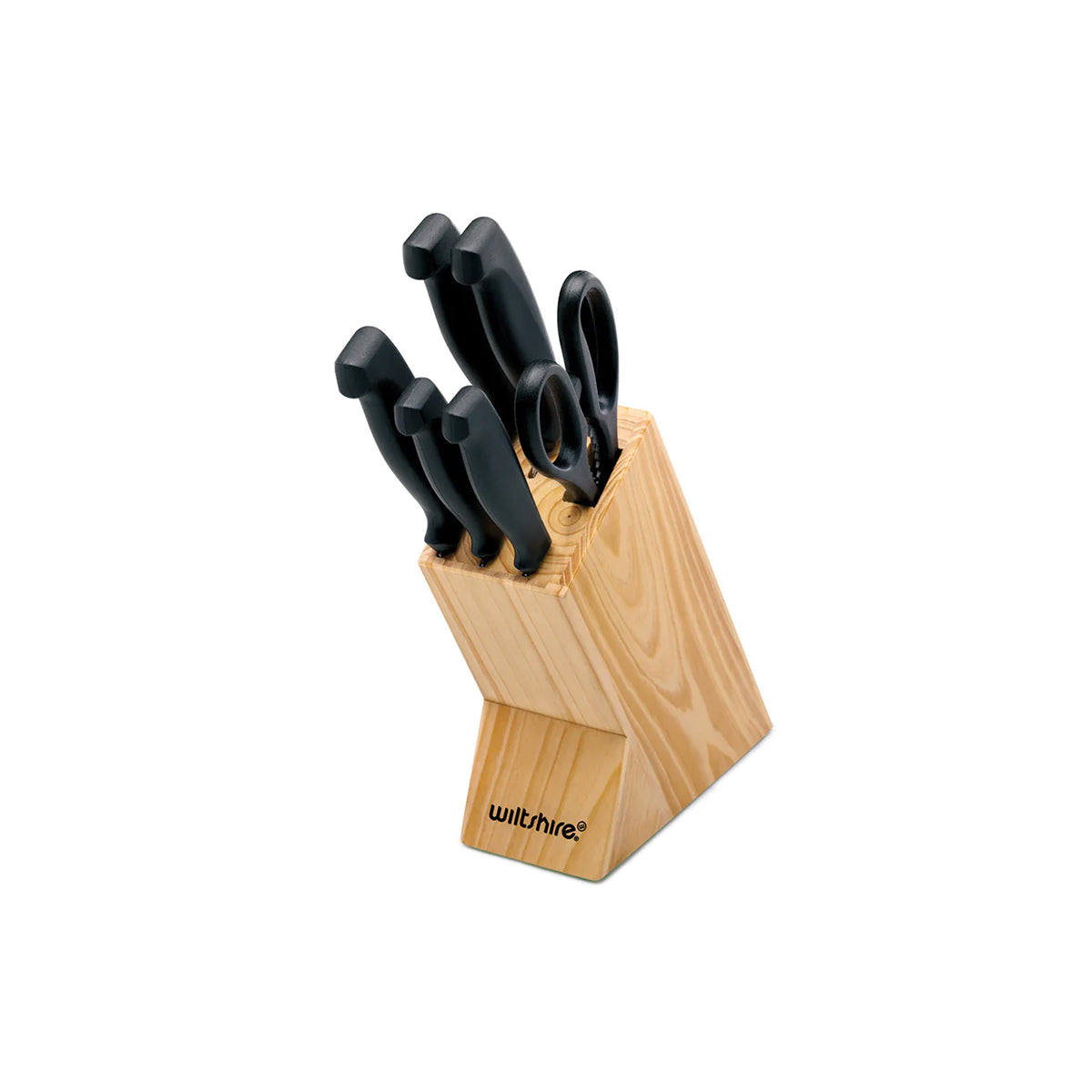 WLTLASEW1081 WILTSHIRE Laser Basic Knife Block Set 7pc Tomkin Australia Hospitality Supplies
