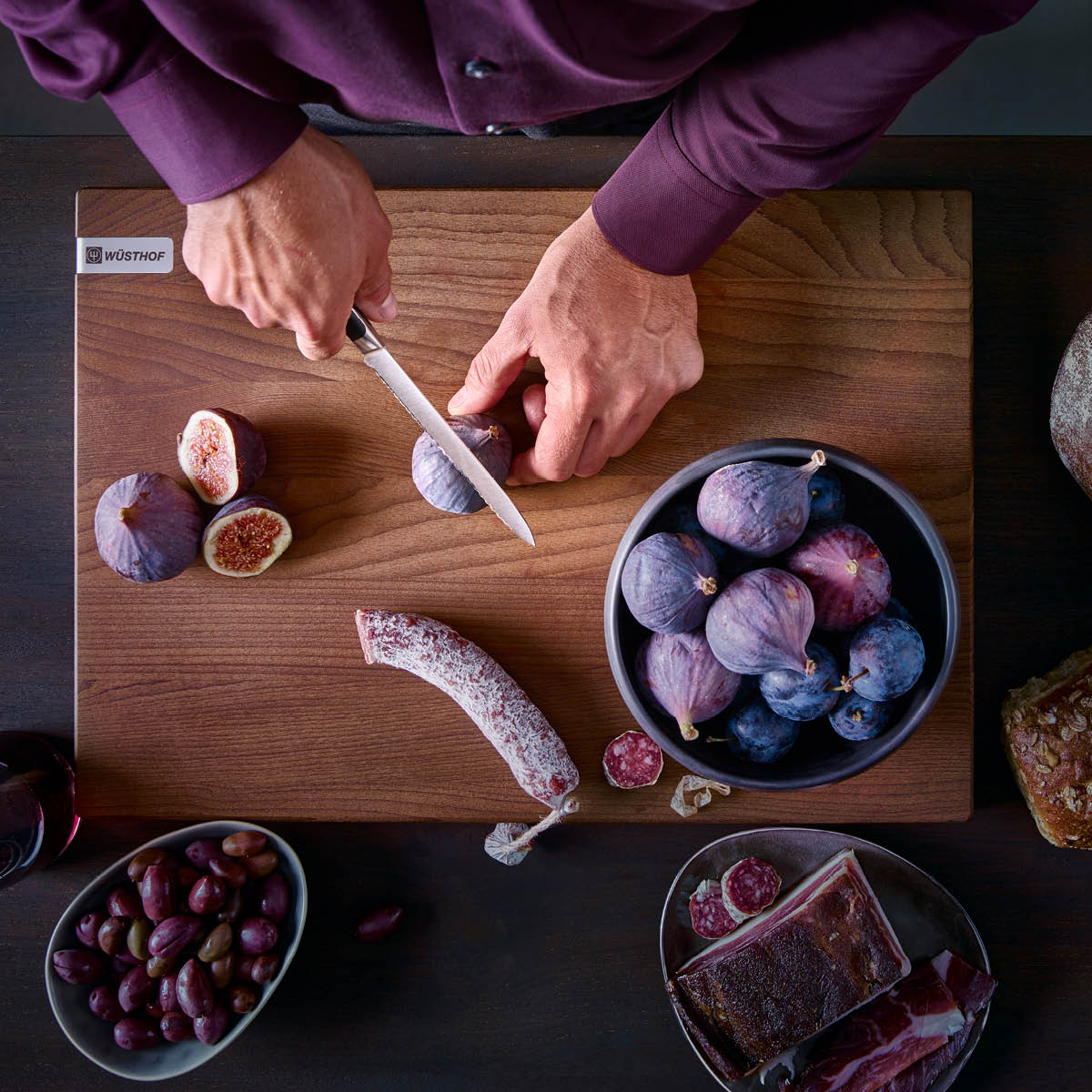 28021 Wusthof Classic Ikon Black Knife Set 2pc Tomkin Australia Hospitality Supplies