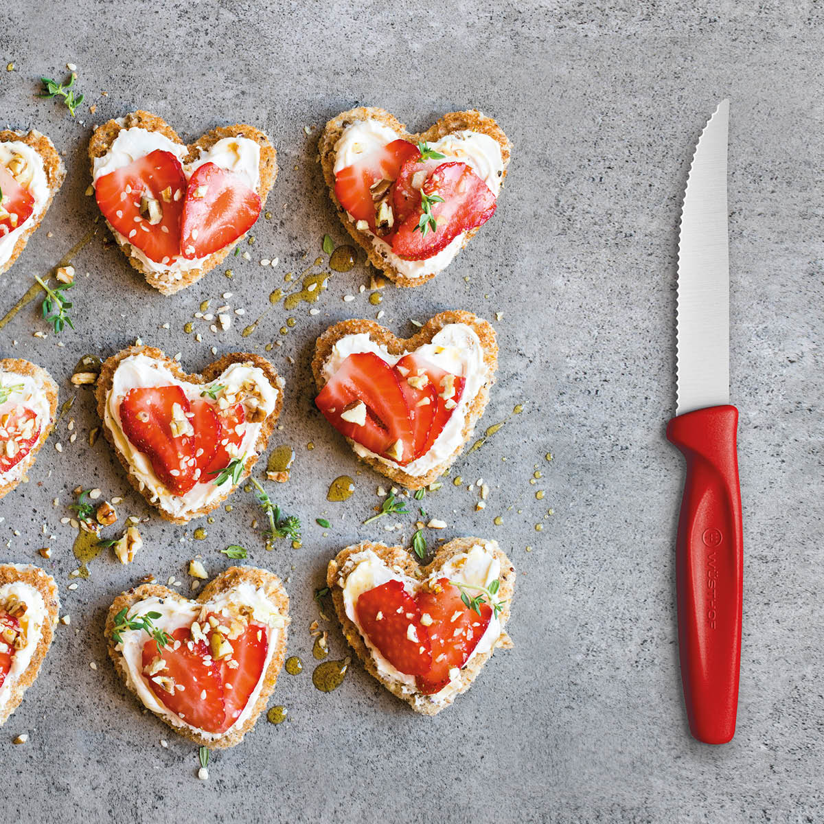 Create Steak Knife Red Handle 100mm