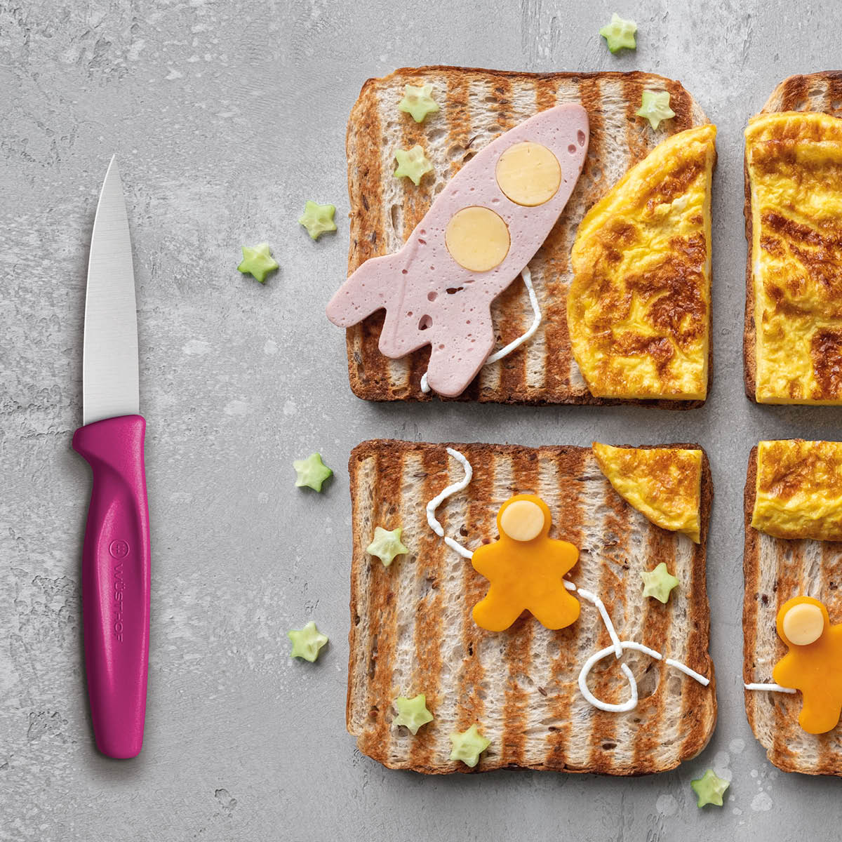 28487 Wusthof Create Paring Knife Magenta Handle 80mm Tomkin Australia Hospitality Supplies