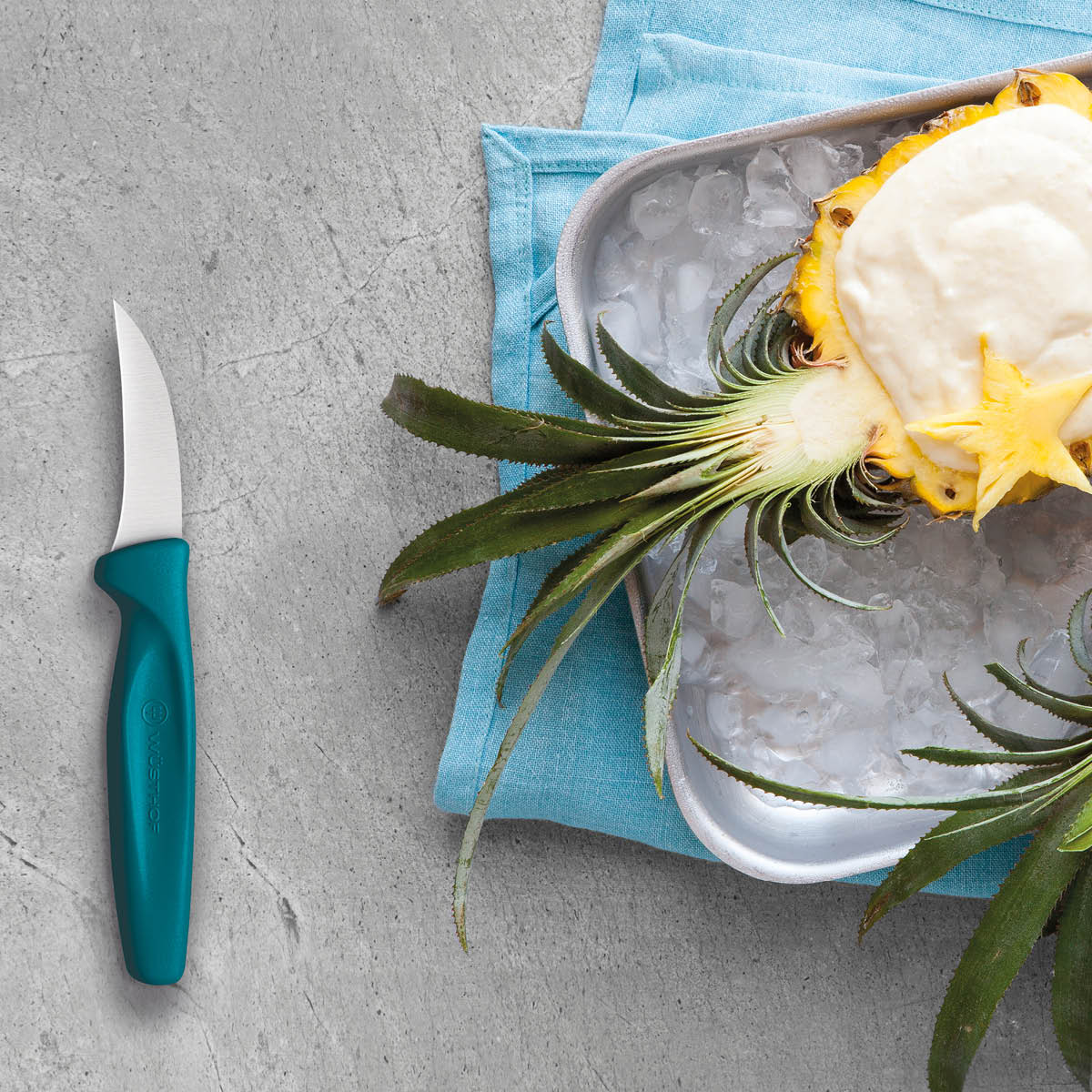 Create Peeling Knife Blue Handle 60mm