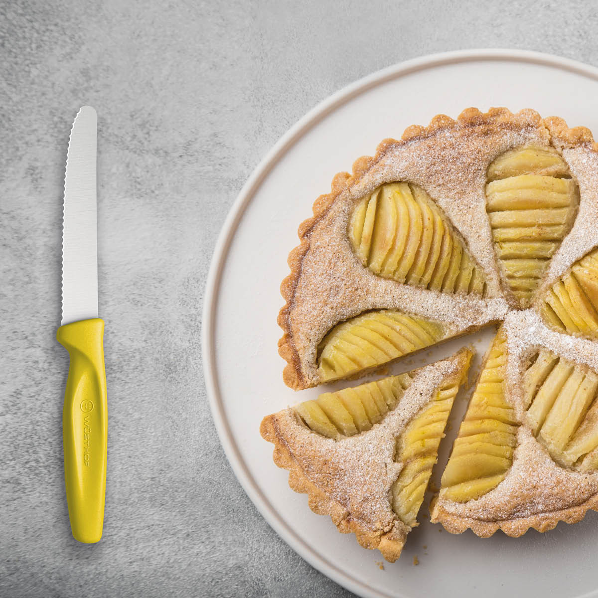 Create Serrated Paring Knife Yellow Handle 100mm