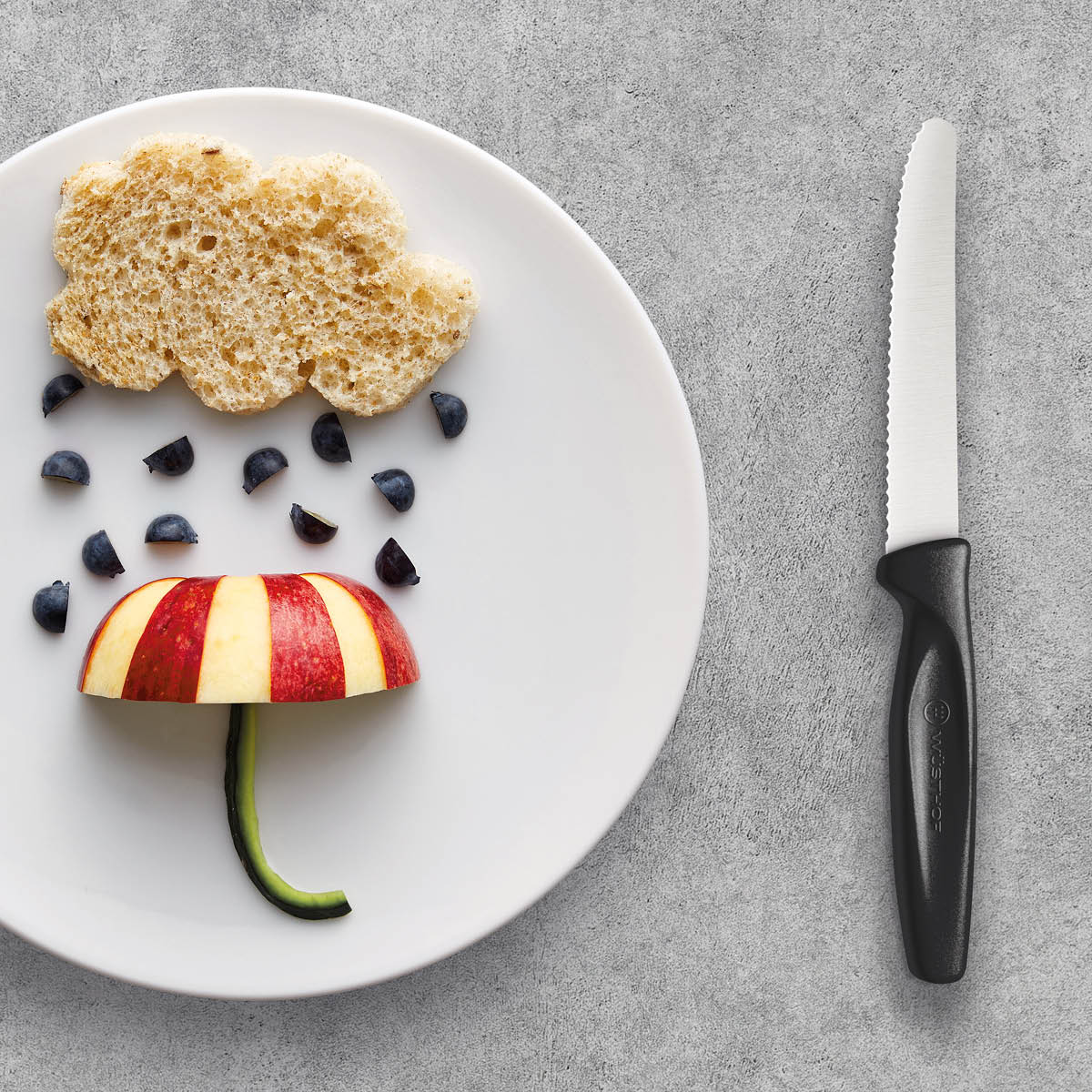 28479 Wusthof Create Serrated Paring Knife Black Handle 100mm Tomkin Australia Hospitality Supplies