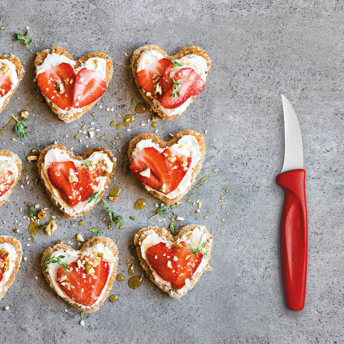 Create Peeling Knife Red Handle 60mm