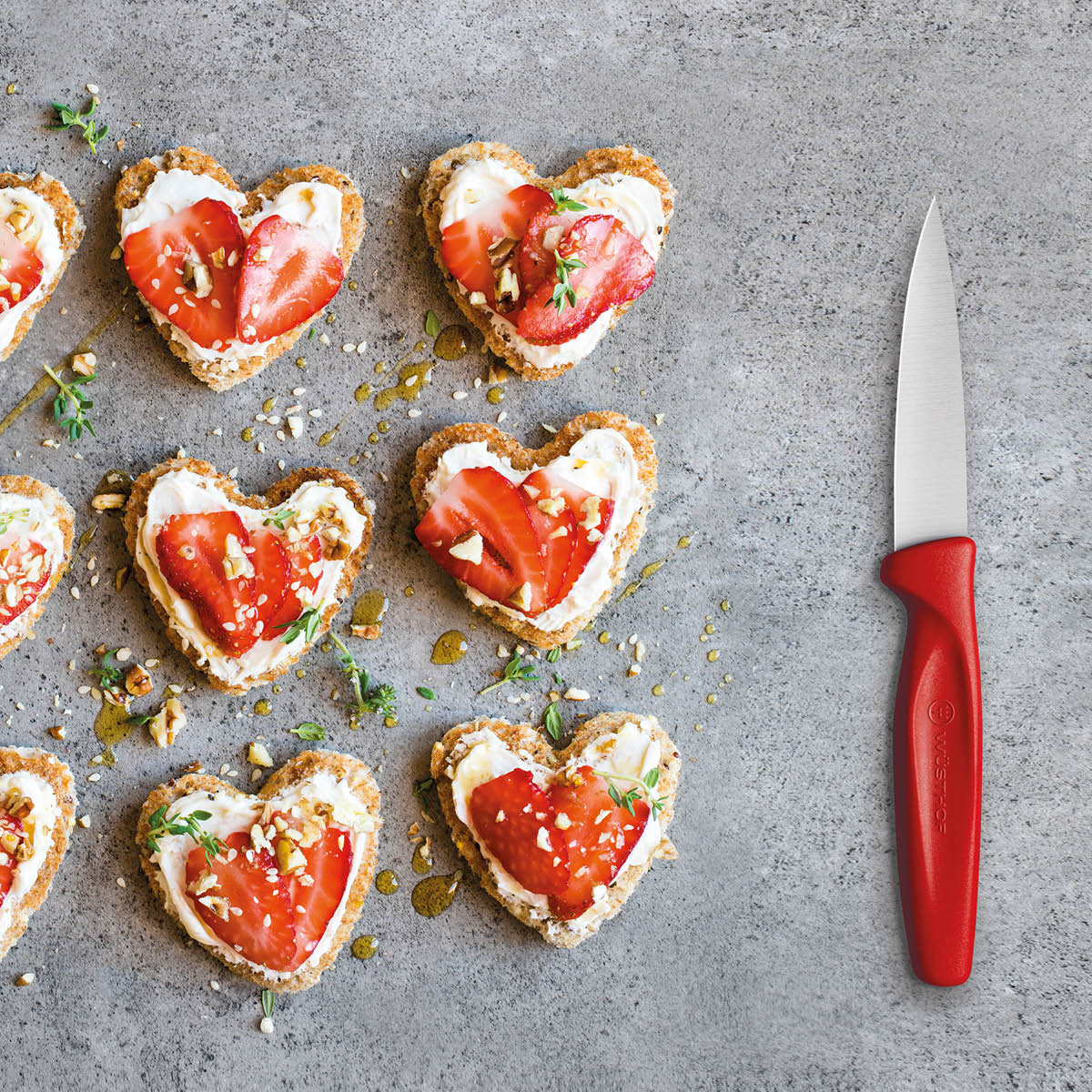 Create Paring Knife Red Handle 80mm